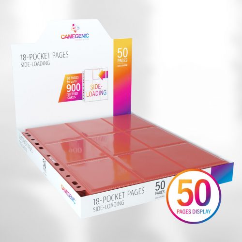 18-POCKET PAGES SIDE-LOADING (50 pages display) - Red